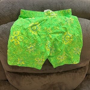 Neon paisley Green Bike Shorts